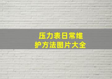 压力表日常维护方法图片大全