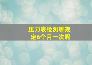 压力表检测哪规定6个月一次呢