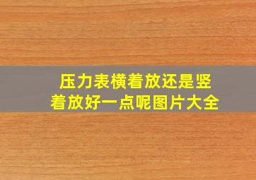 压力表横着放还是竖着放好一点呢图片大全