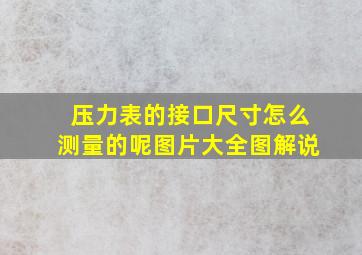 压力表的接口尺寸怎么测量的呢图片大全图解说