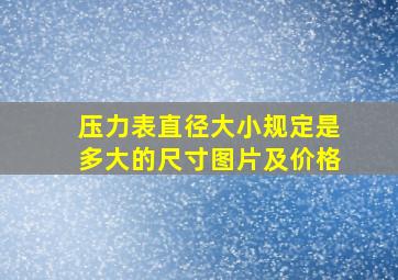 压力表直径大小规定是多大的尺寸图片及价格