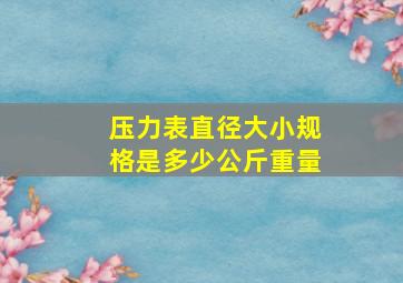 压力表直径大小规格是多少公斤重量