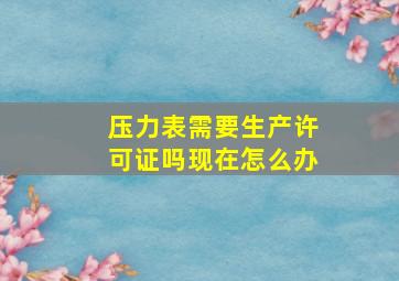 压力表需要生产许可证吗现在怎么办