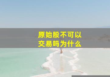 原始股不可以交易吗为什么