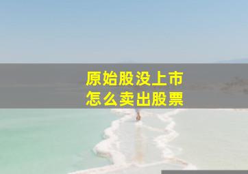 原始股没上市怎么卖出股票