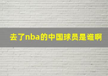 去了nba的中国球员是谁啊