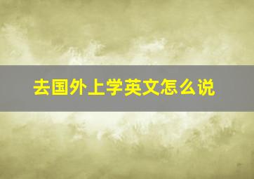 去国外上学英文怎么说