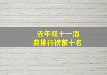 去年双十一消费排行榜前十名