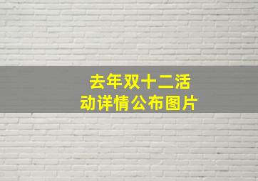 去年双十二活动详情公布图片