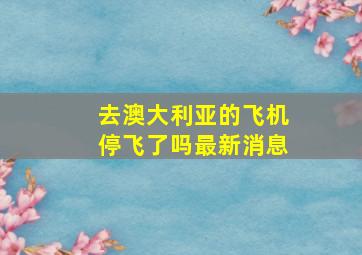 去澳大利亚的飞机停飞了吗最新消息