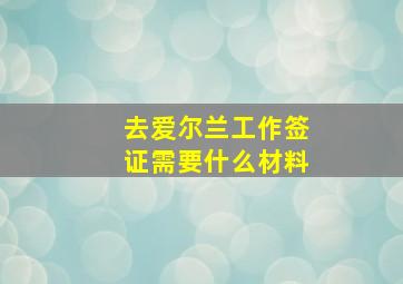 去爱尔兰工作签证需要什么材料