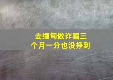 去缅甸做诈骗三个月一分也没挣到