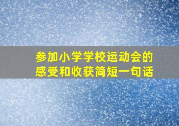 参加小学学校运动会的感受和收获简短一句话