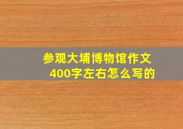 参观大埔博物馆作文400字左右怎么写的