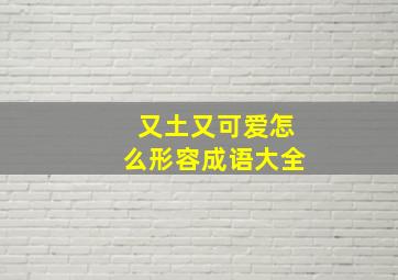 又土又可爱怎么形容成语大全