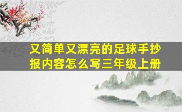 又简单又漂亮的足球手抄报内容怎么写三年级上册