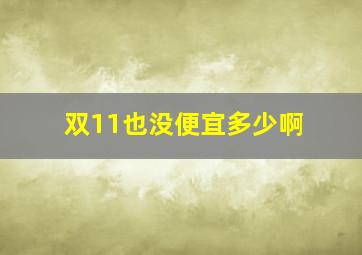 双11也没便宜多少啊