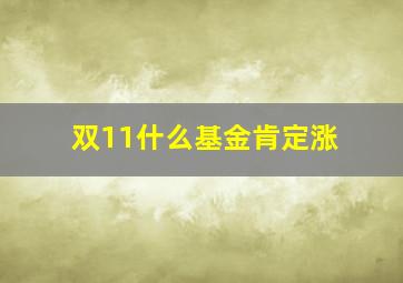 双11什么基金肯定涨