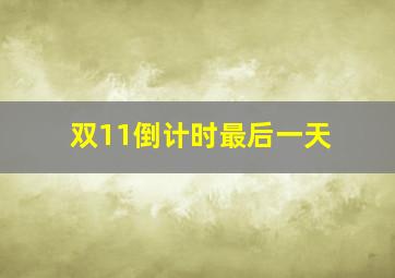 双11倒计时最后一天