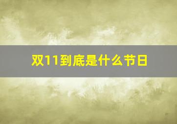 双11到底是什么节日