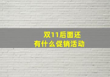 双11后面还有什么促销活动