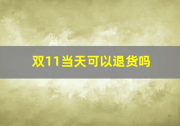 双11当天可以退货吗