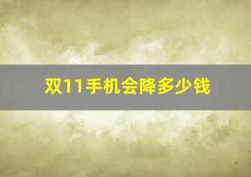 双11手机会降多少钱