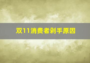 双11消费者剁手原因