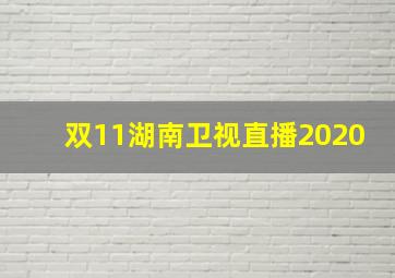 双11湖南卫视直播2020