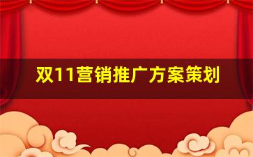 双11营销推广方案策划