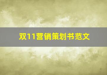 双11营销策划书范文