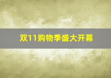 双11购物季盛大开幕