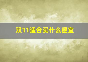 双11适合买什么便宜