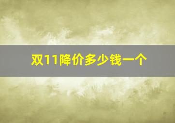 双11降价多少钱一个