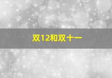 双12和双十一