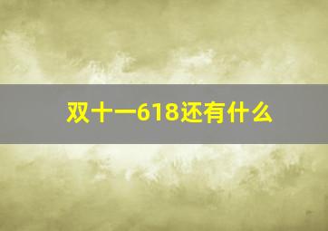 双十一618还有什么