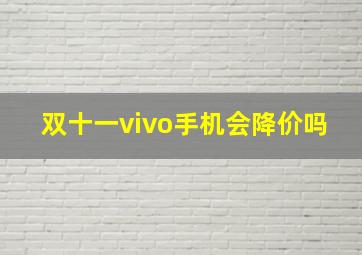 双十一vivo手机会降价吗