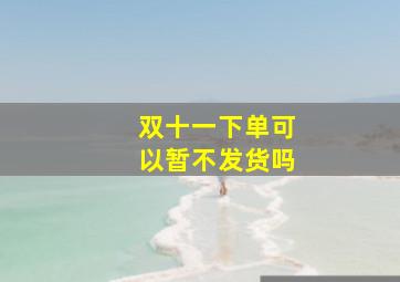 双十一下单可以暂不发货吗