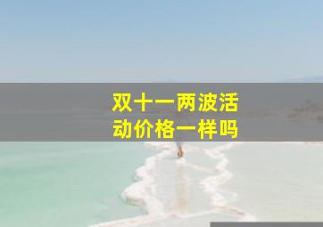 双十一两波活动价格一样吗