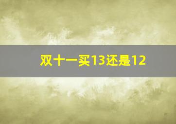 双十一买13还是12