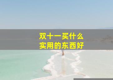 双十一买什么实用的东西好