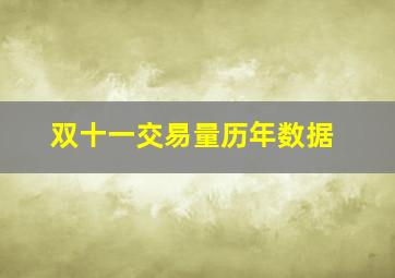 双十一交易量历年数据