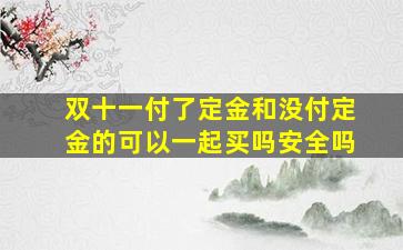 双十一付了定金和没付定金的可以一起买吗安全吗