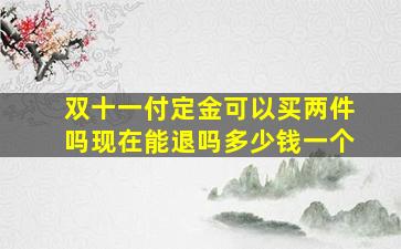 双十一付定金可以买两件吗现在能退吗多少钱一个