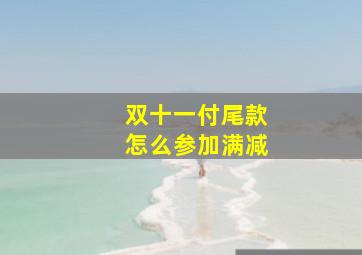 双十一付尾款怎么参加满减