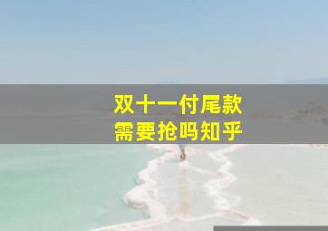 双十一付尾款需要抢吗知乎