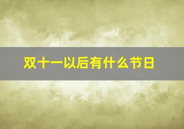 双十一以后有什么节日