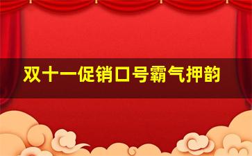 双十一促销口号霸气押韵