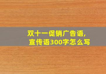 双十一促销广告语,宣传语300字怎么写