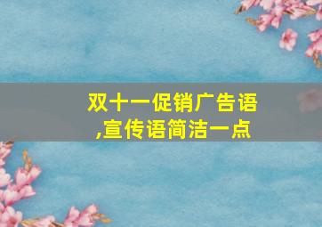 双十一促销广告语,宣传语简洁一点